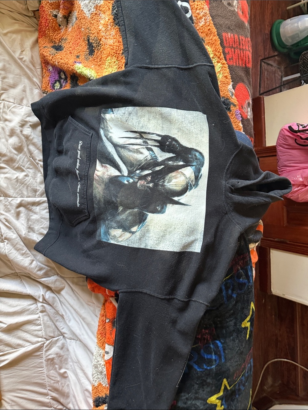 Marvel Black Zip-Up Hoodie with Wolverine Graphic